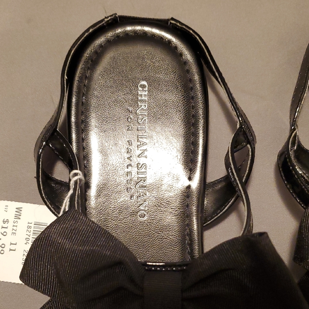Christian Siriano Elegant Black Bow Sandals Women's Size 11 - Picture 2 of 4